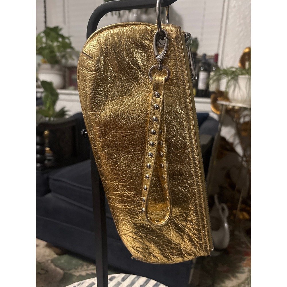 Vintage Y2K Metallica Gold Kate Landry Clutch wristlet Bag l
